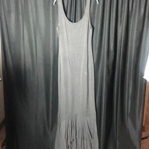 Gray Long Dress Hi Low‎ Hem M